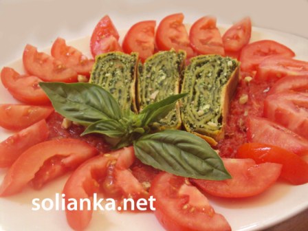 рецепт штруделя со шпинатом и помидорами