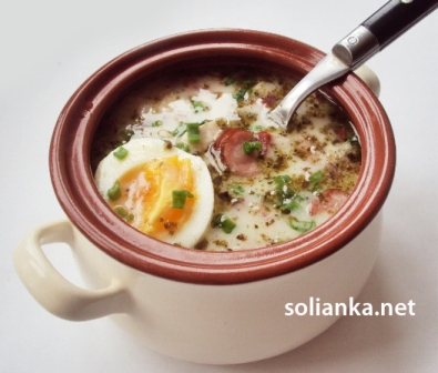 рецепт приготовления польского супа журек с колбасой